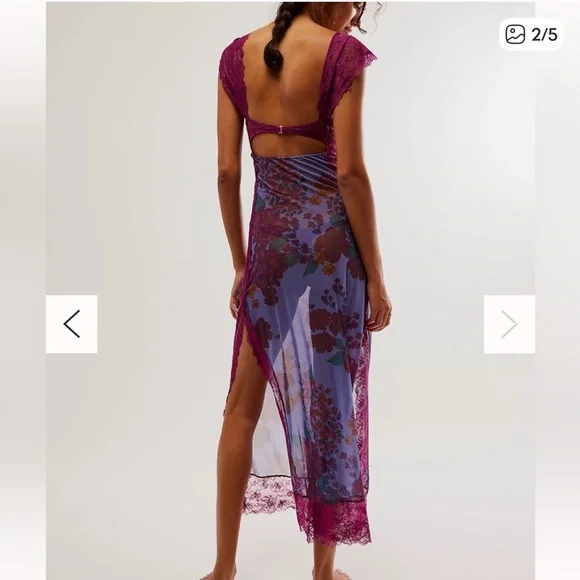 Free People Purple and Red Floral Maxi Skirt - Picture 2 of 5